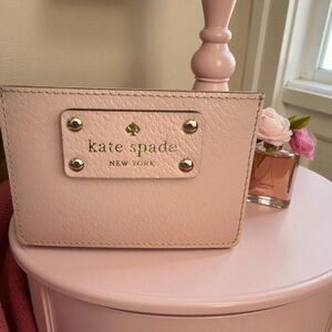 Women's Kate Spade Pink Gold Card Holder One Size